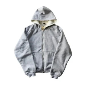 Zipper hooded sweatshirt (grey)