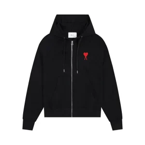 Love pocket with zipper and embroidered hood